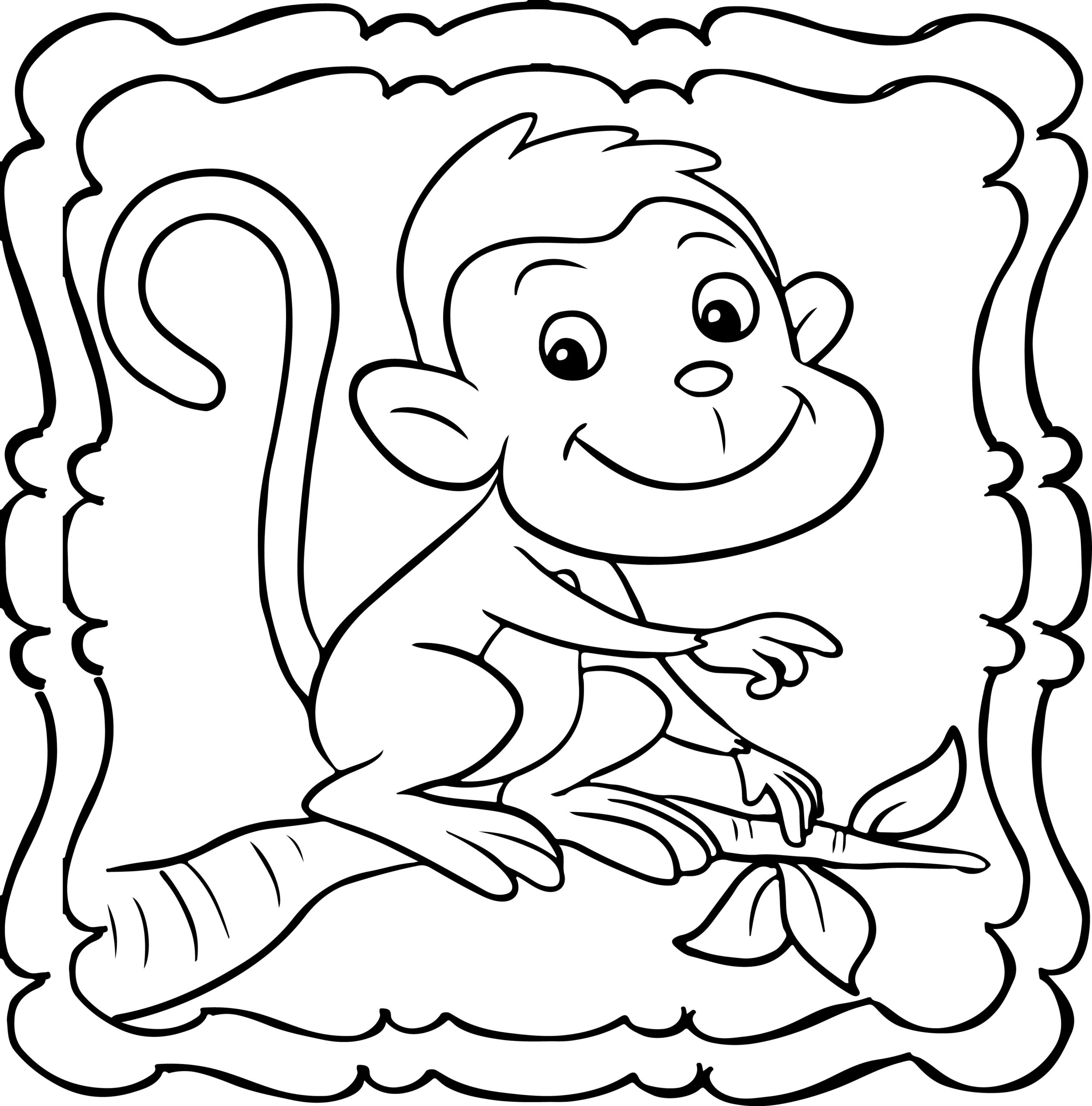 monkey coloring book page