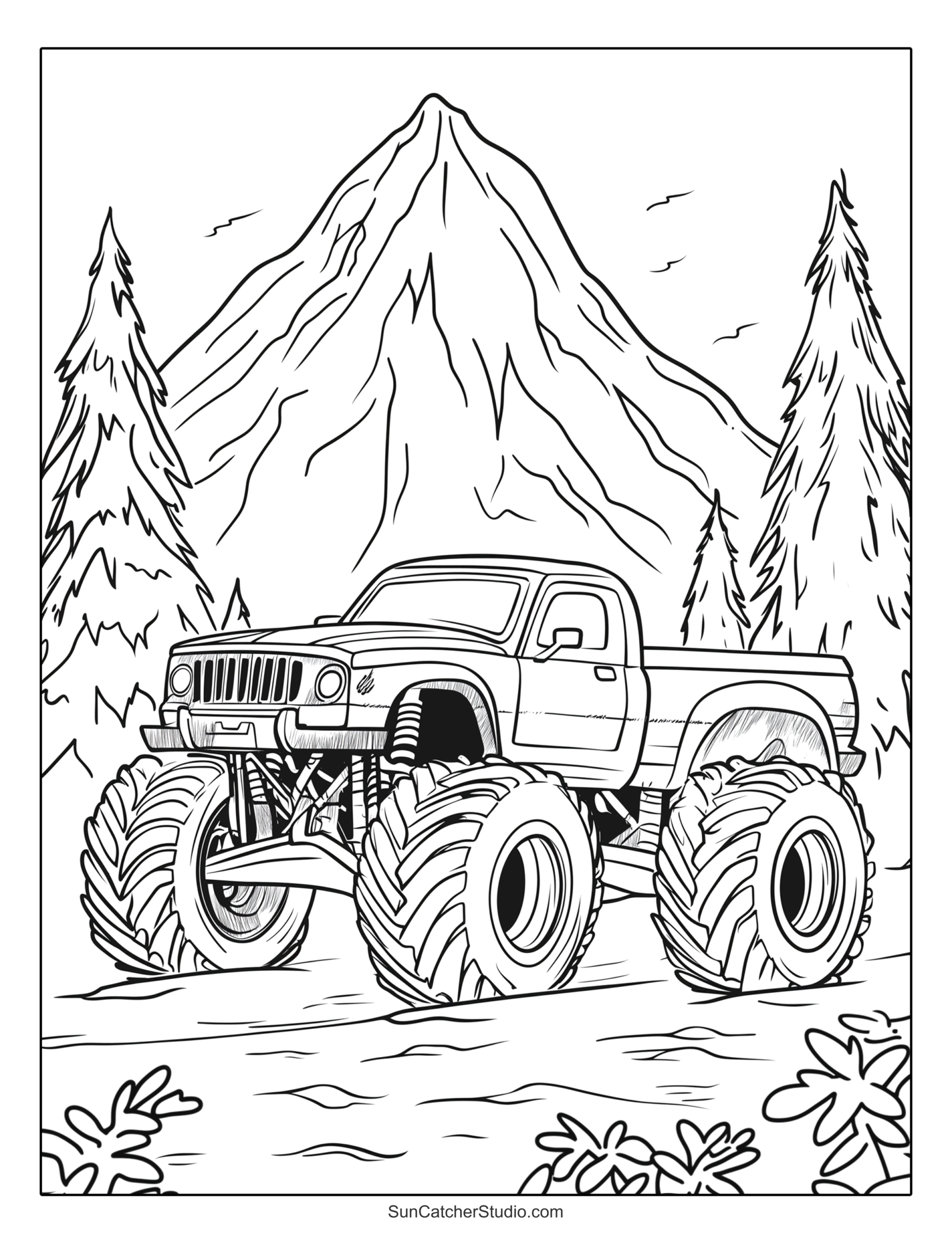 monster trucks coloring pages