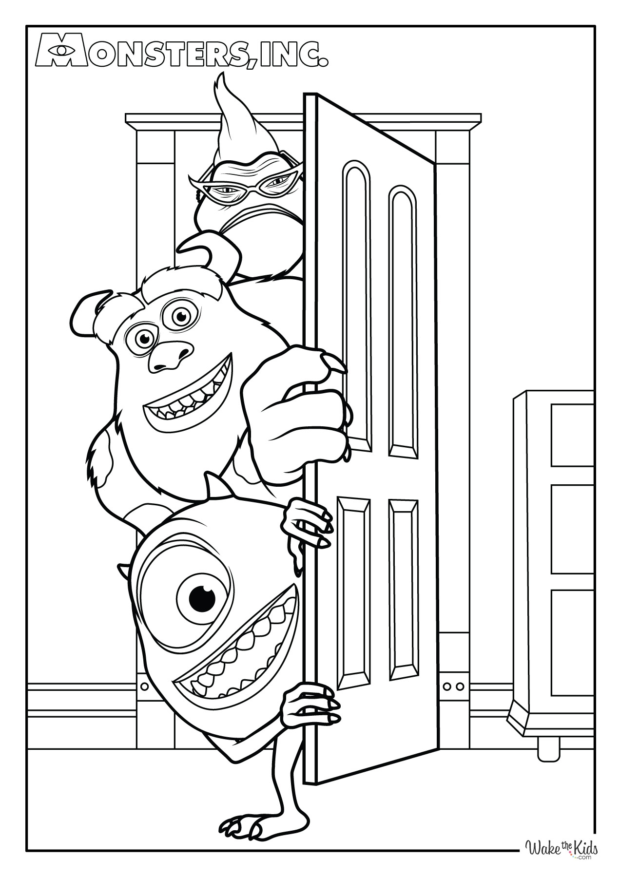 Monsters Inc Coloring Pages Free Printable PDFs WakeTheKids