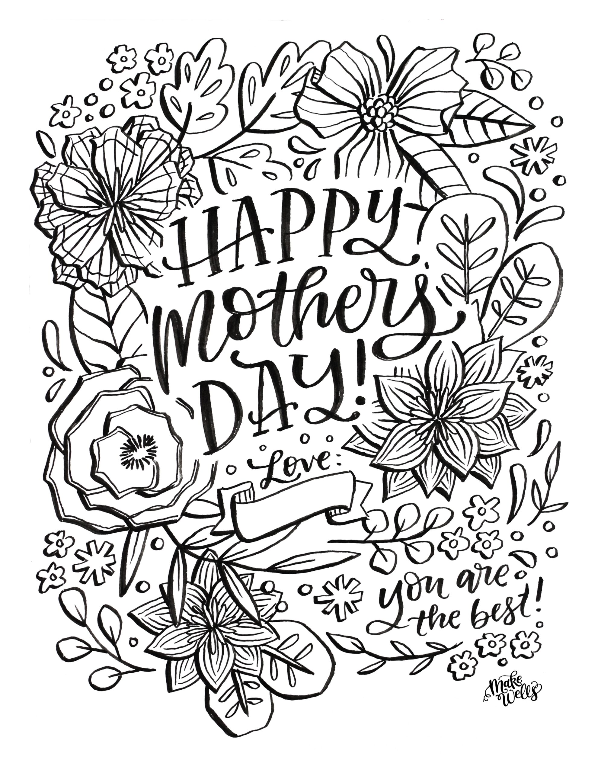 mother's day coloring page