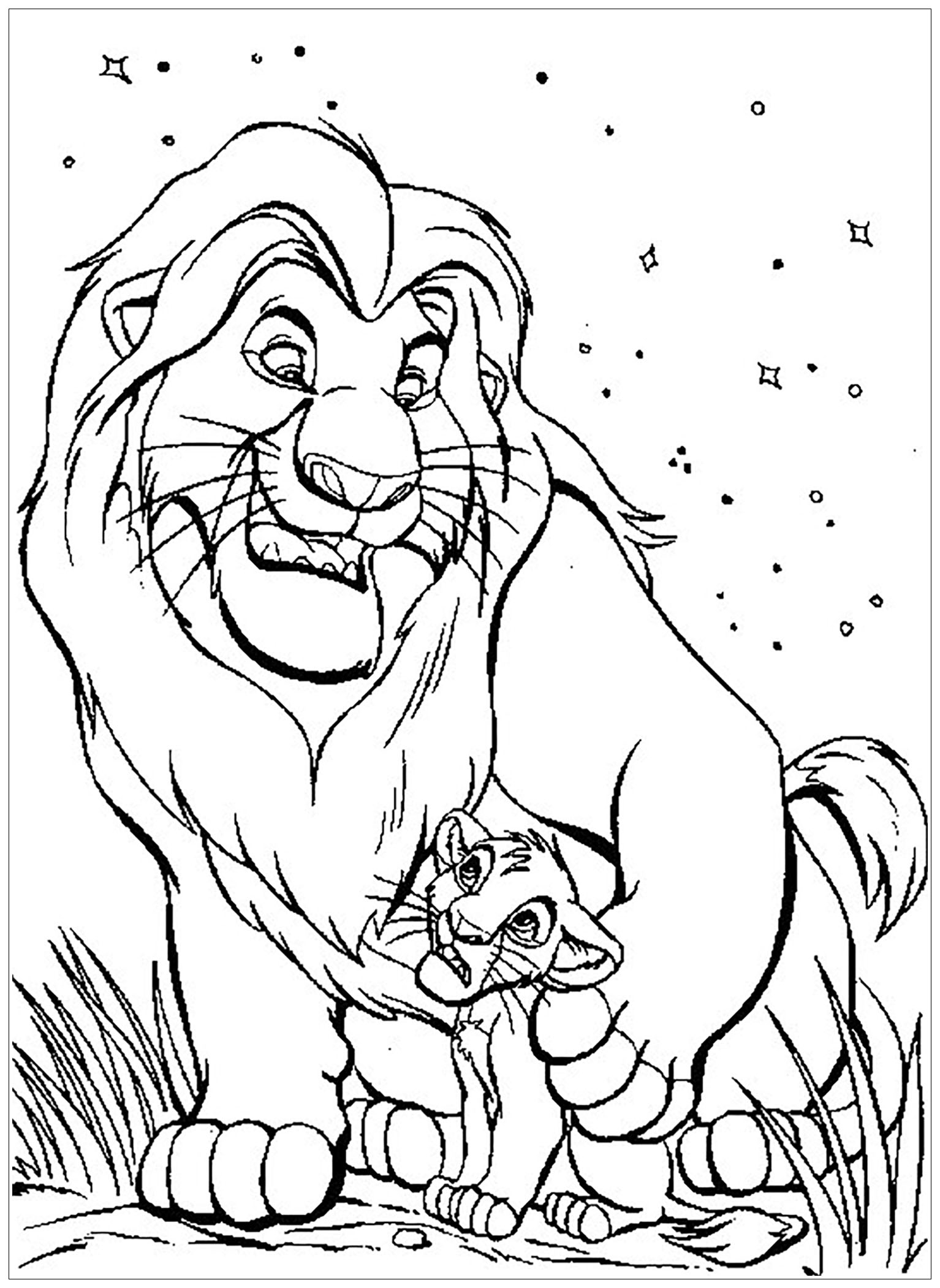 Mufasa With Simba The Lion King Coloring Pages Mufasa With Simba The Lion King Coloring Pages