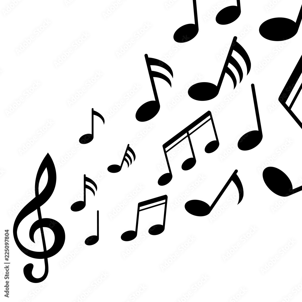 Music Notes Black Group Musical Notes For Stock Stock Vector Adobe Stock