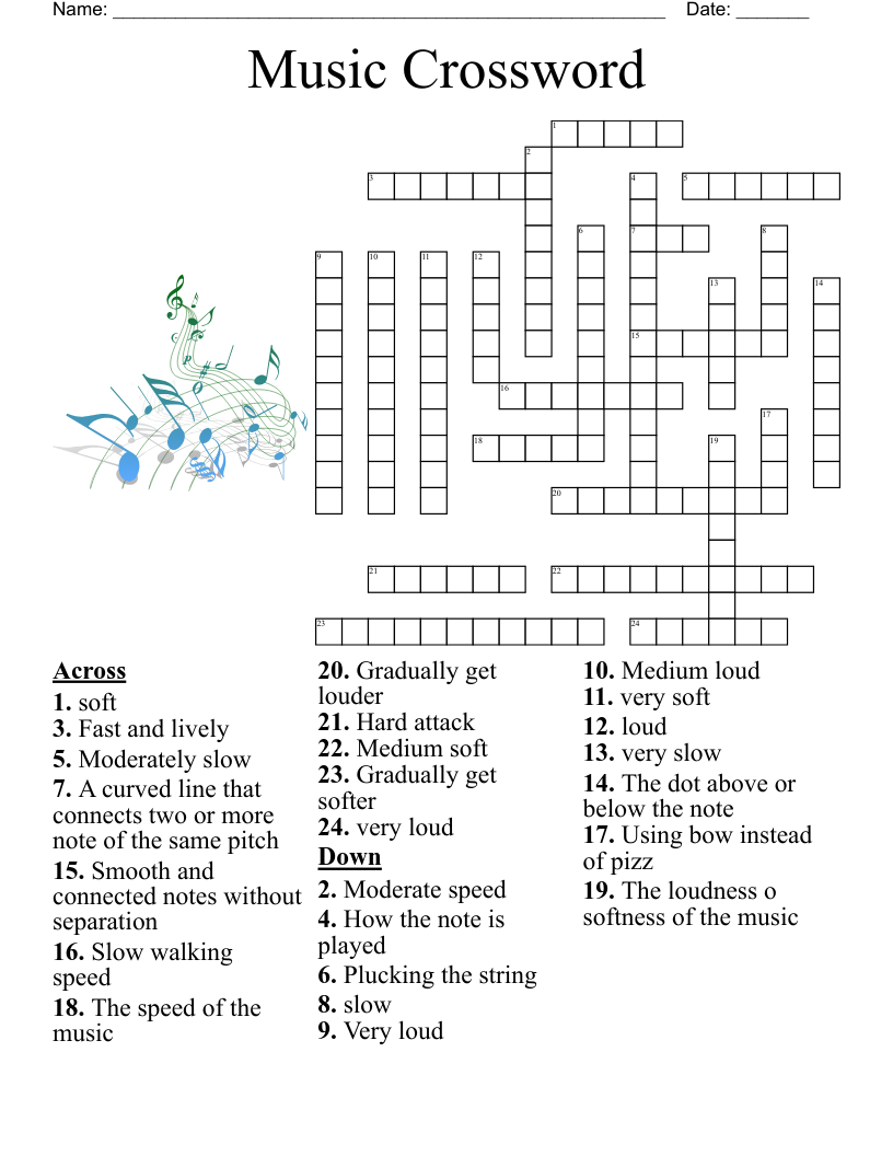 Music Theory Crossword WordMint
