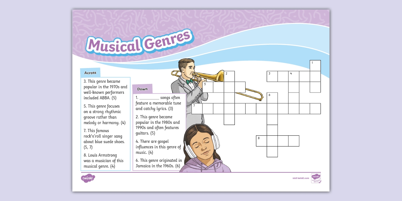 Musical Genres Crossword