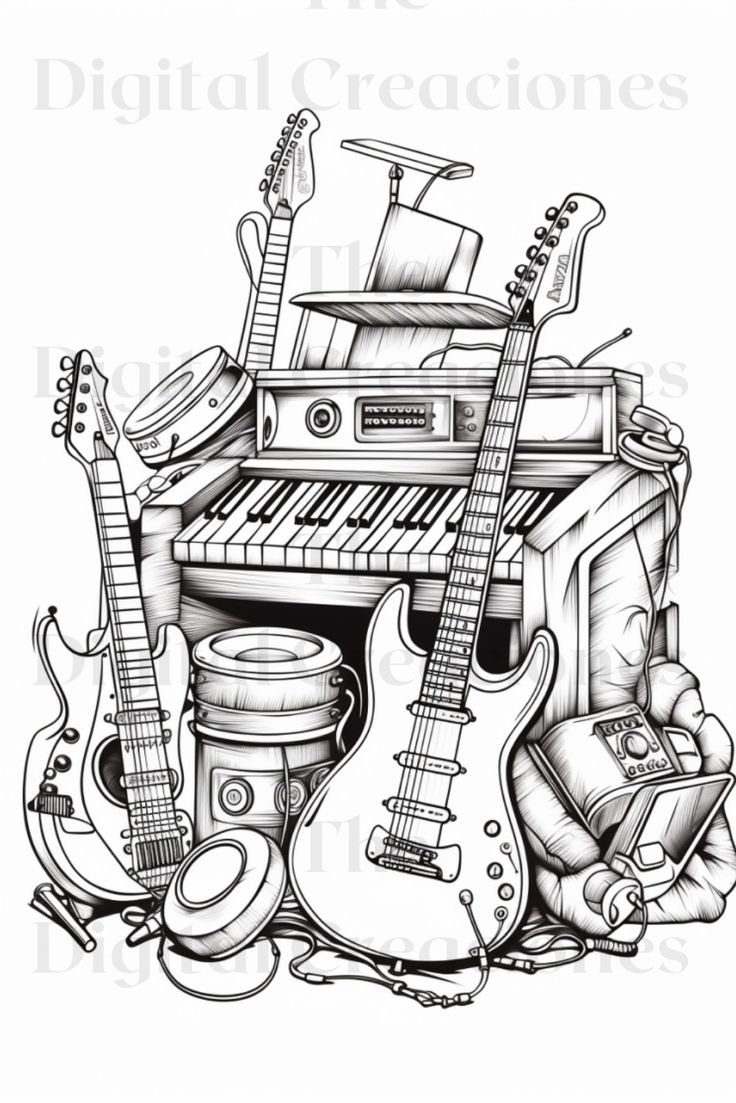 music coloring book pages