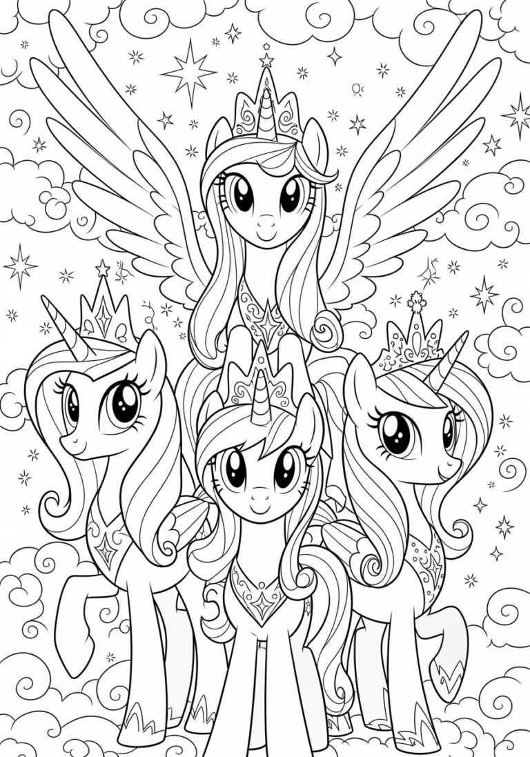 My Little Pony Coloring Page Princess Free Printable