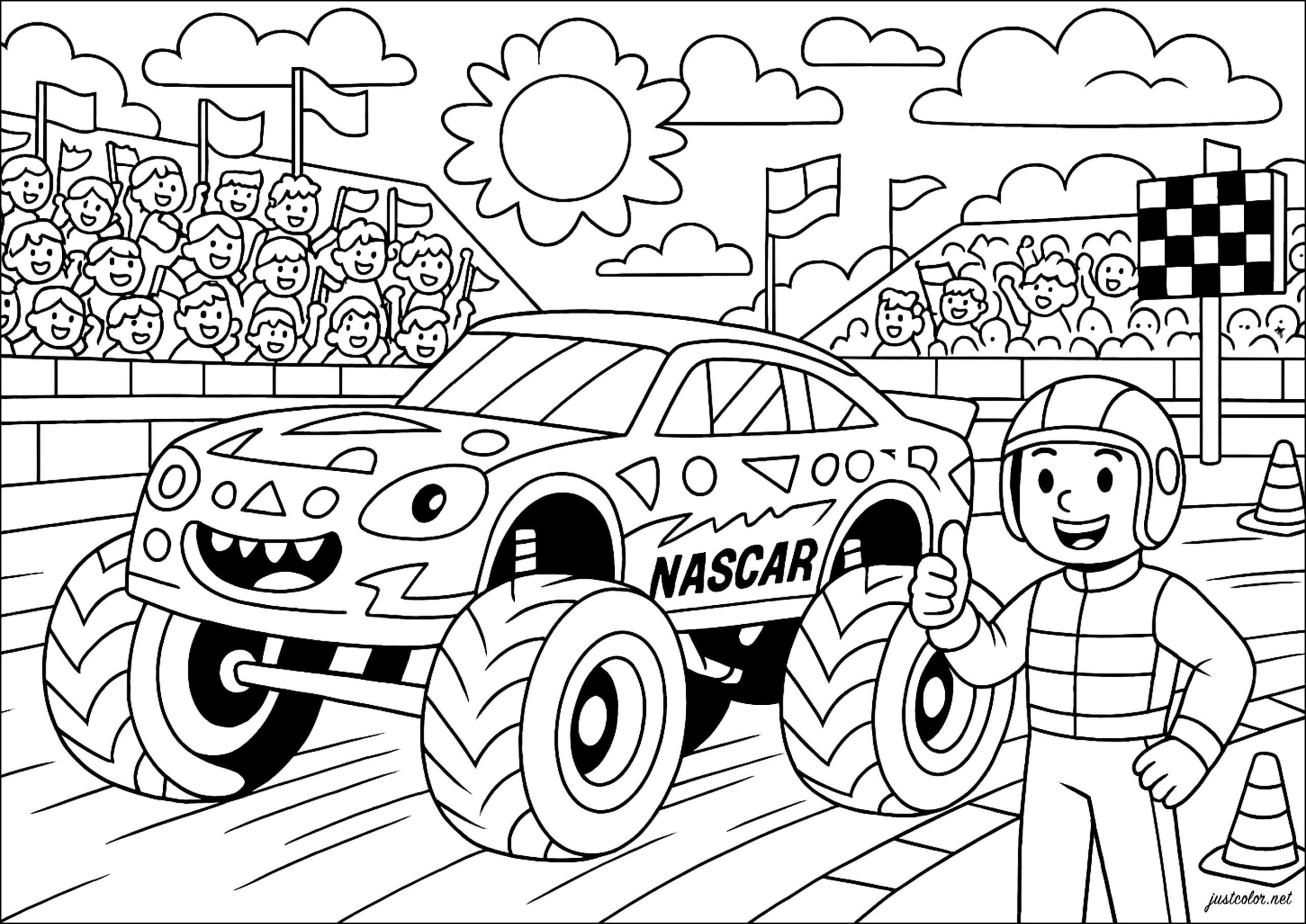 Nascar Car Racing Nascar Coloring Pages