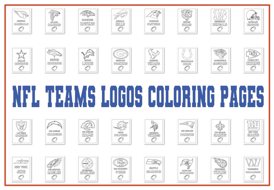 NFL Teams Logos Coloring Pages Free Printable