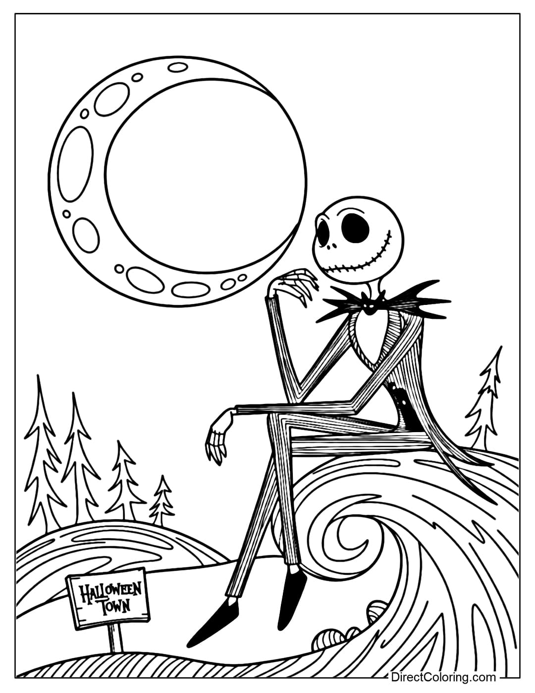 Nightmare Before Christmas Coloring Pages Free PDF To Download And Print