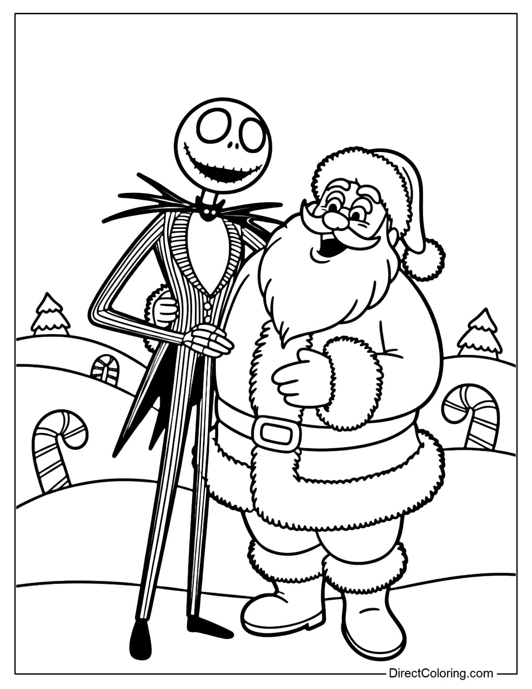 Nightmare Before Christmas Coloring Pages Free PDF To Download And Print