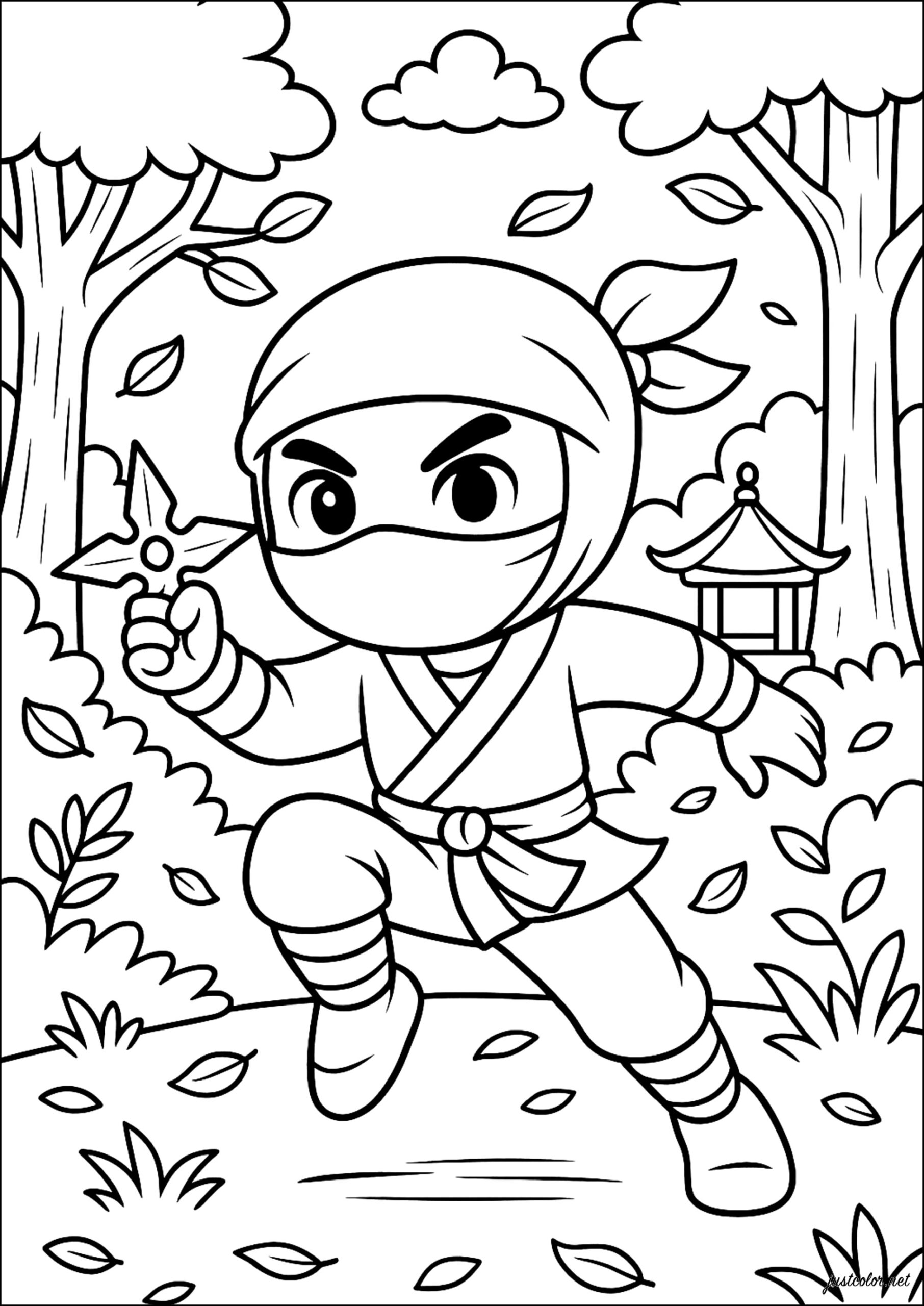 coloring pages of a ninja