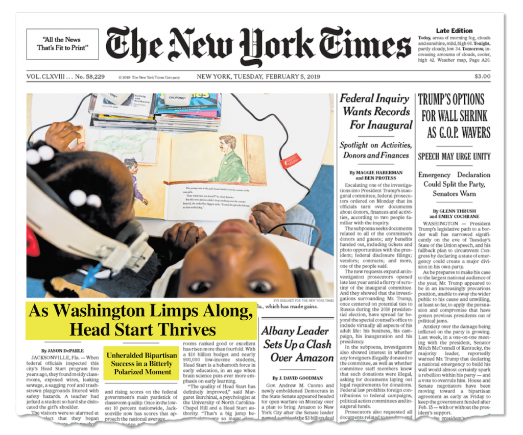NYT As Washington Limps Along Head Start Thrives First Five Years Fund