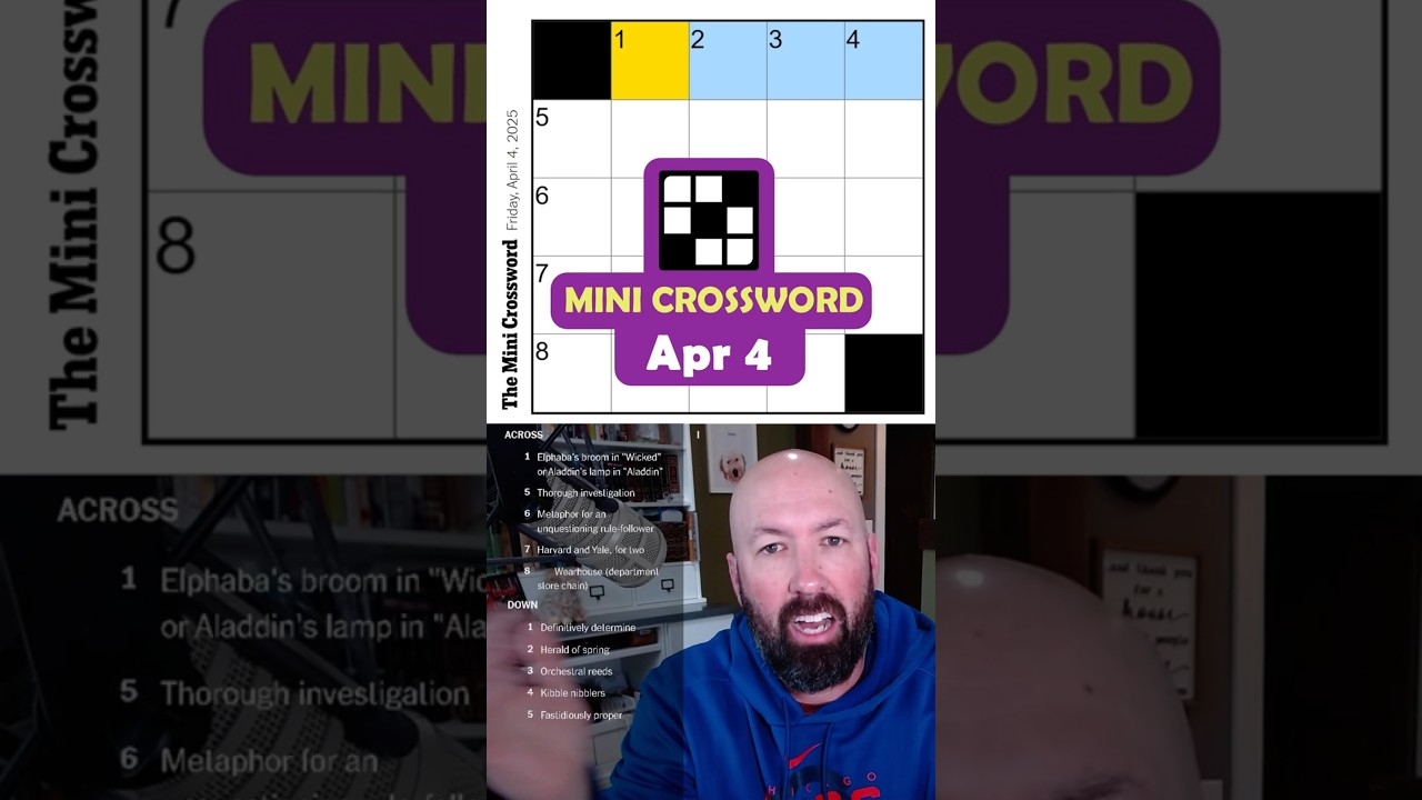 NYT Mini Crossword Apr 4 YouTube NYT Mini Crossword Apr 4 YouTube