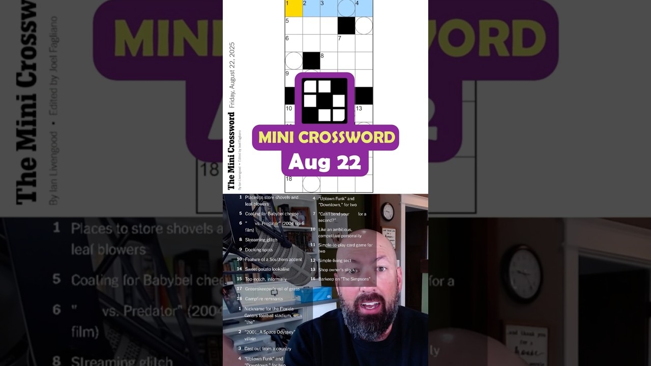 NYT Mini Crossword Aug 22 YouTube