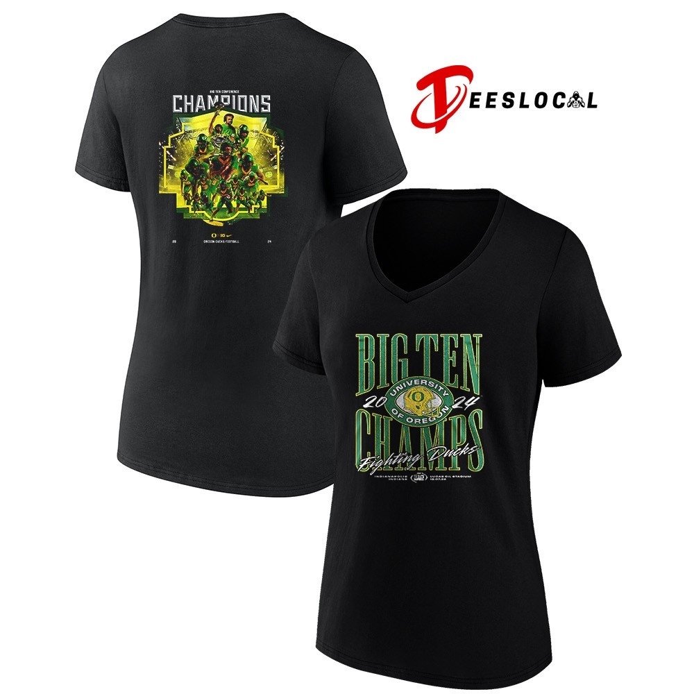 Oregon Ducks Big Ten Champions Fighting Ducks Team Graphic Shirt Hoodie Sweater Long Sleeve And Tank Top