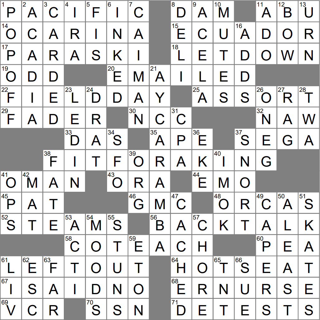 egg shaped crossword clue