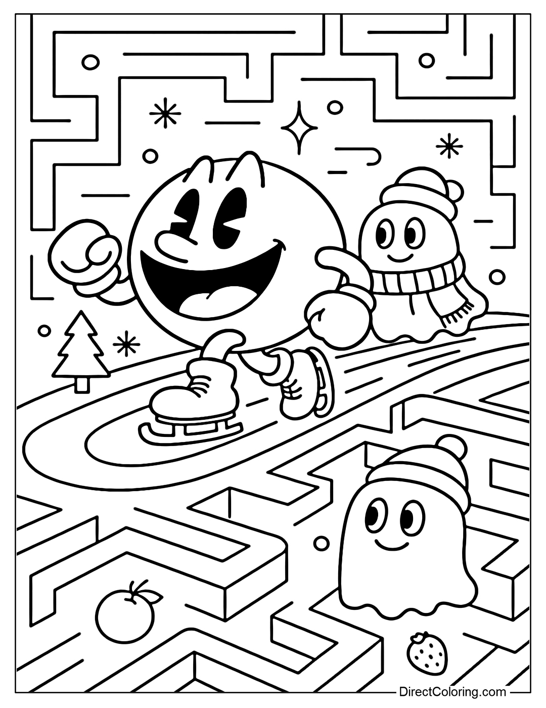 Pac Man Coloring Pages Free PDF To Download And Print Pac Man Coloring Pages Free PDF To Download And Print