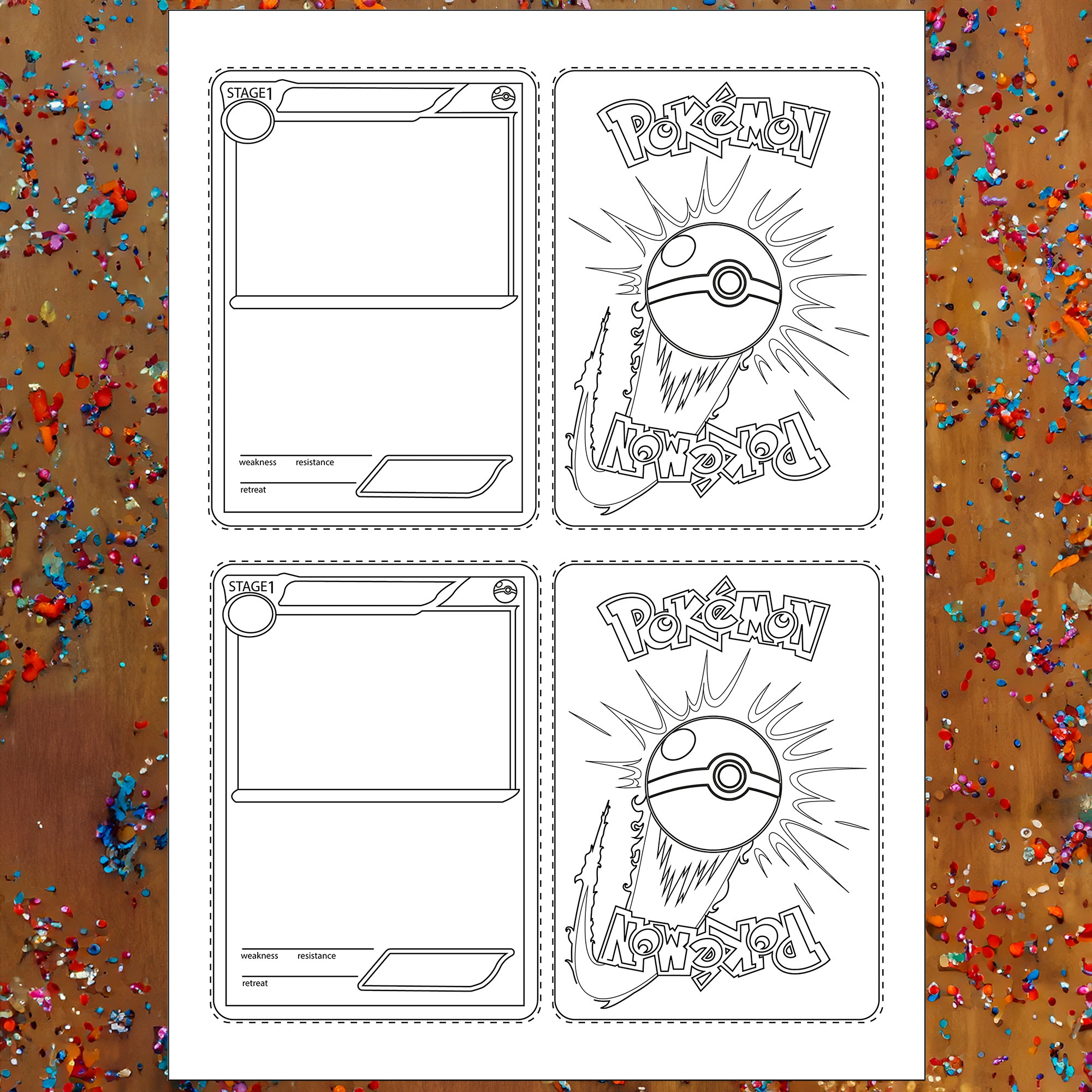 Paint Your Own Pokemon Card DIY Coloring Craft Activity Kit Etsy