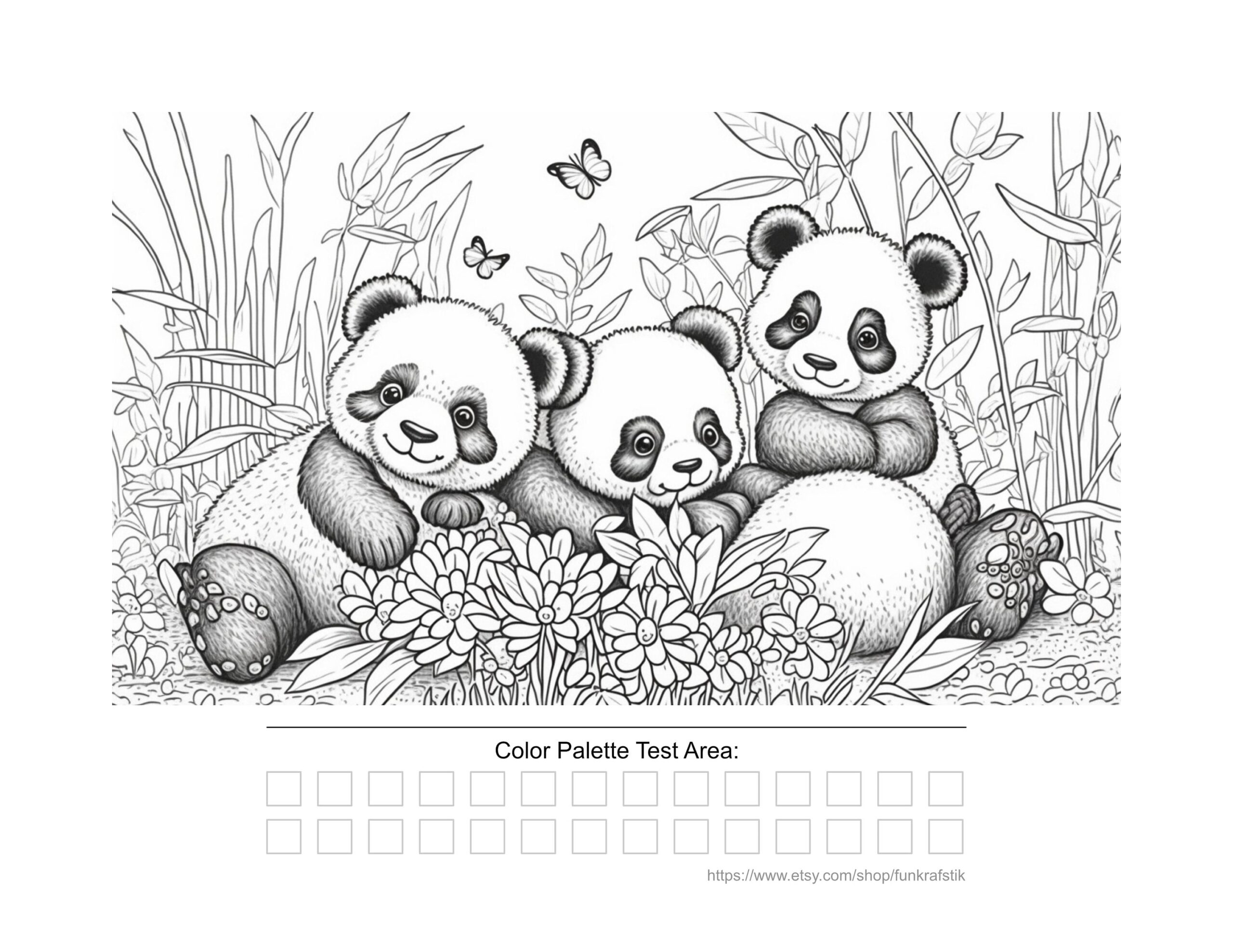 Panda Bear Cubs Coloring Pages For Adults 16 Adult Coloring Pages Printable Adult Coloring Digital File Printable PDF File With BONUS 4 Etsy Hong Kong