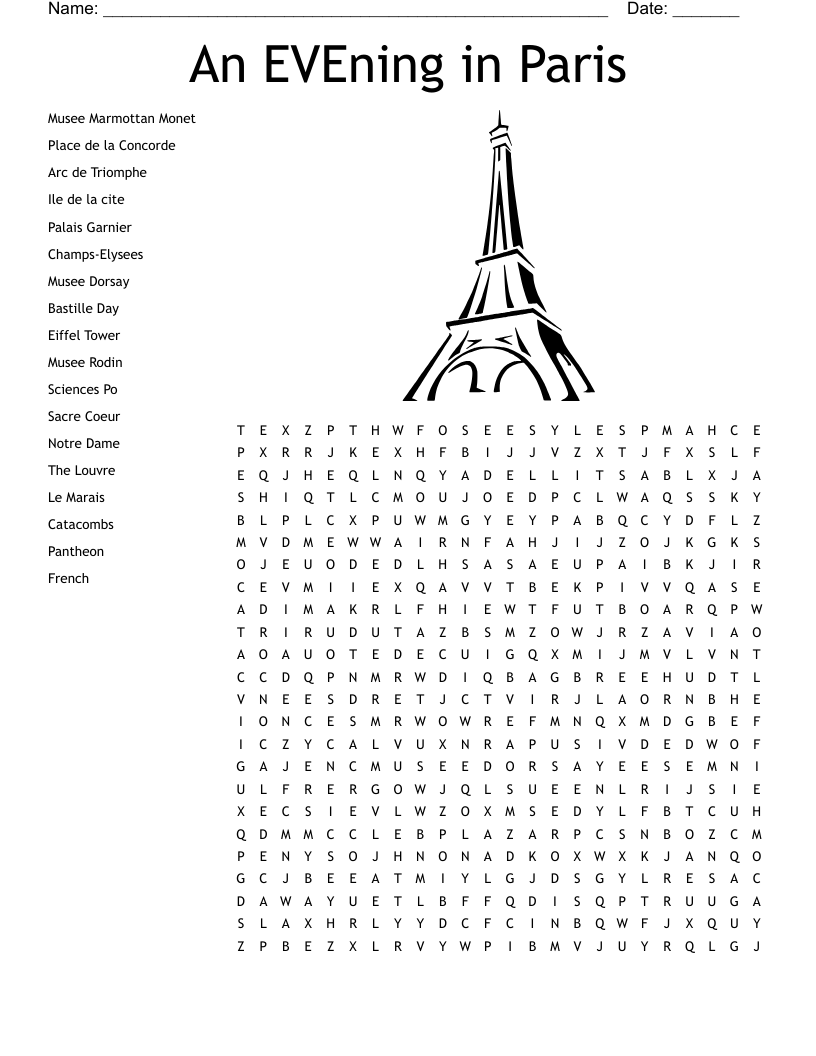 Paris Crossword WordMint