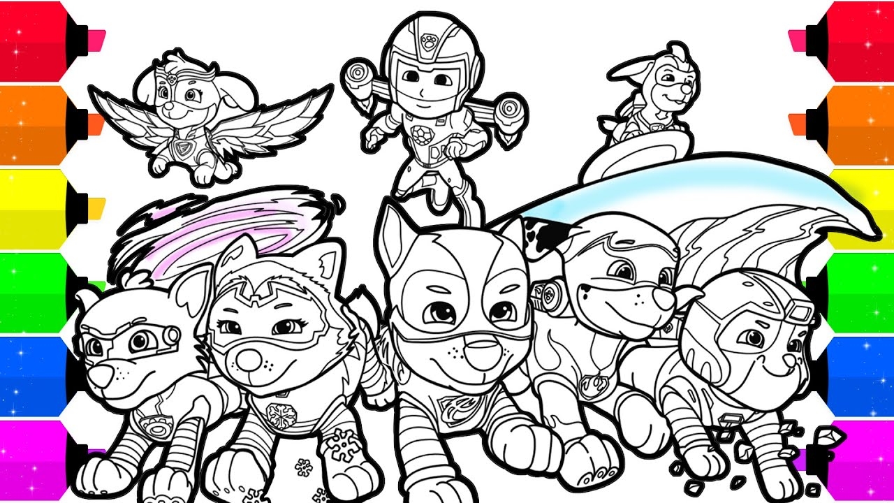 Paw Patrol Mighty Pups Coloring Pages For Kids YouTube