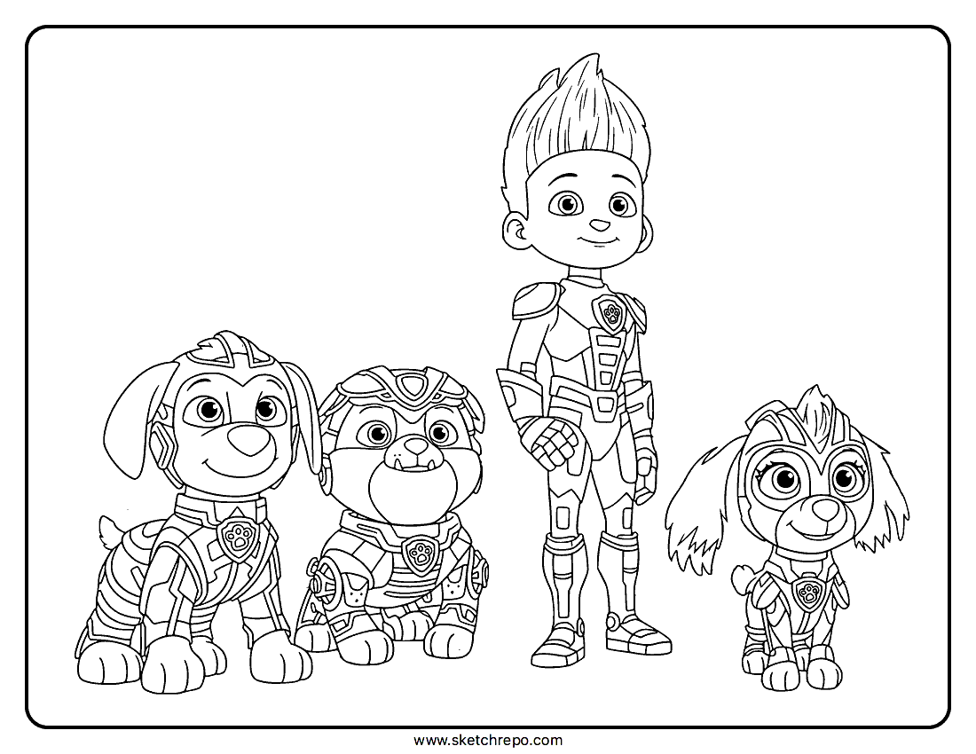 PAW Patrol The Mighty Movie Coloring Page Sketch Repo