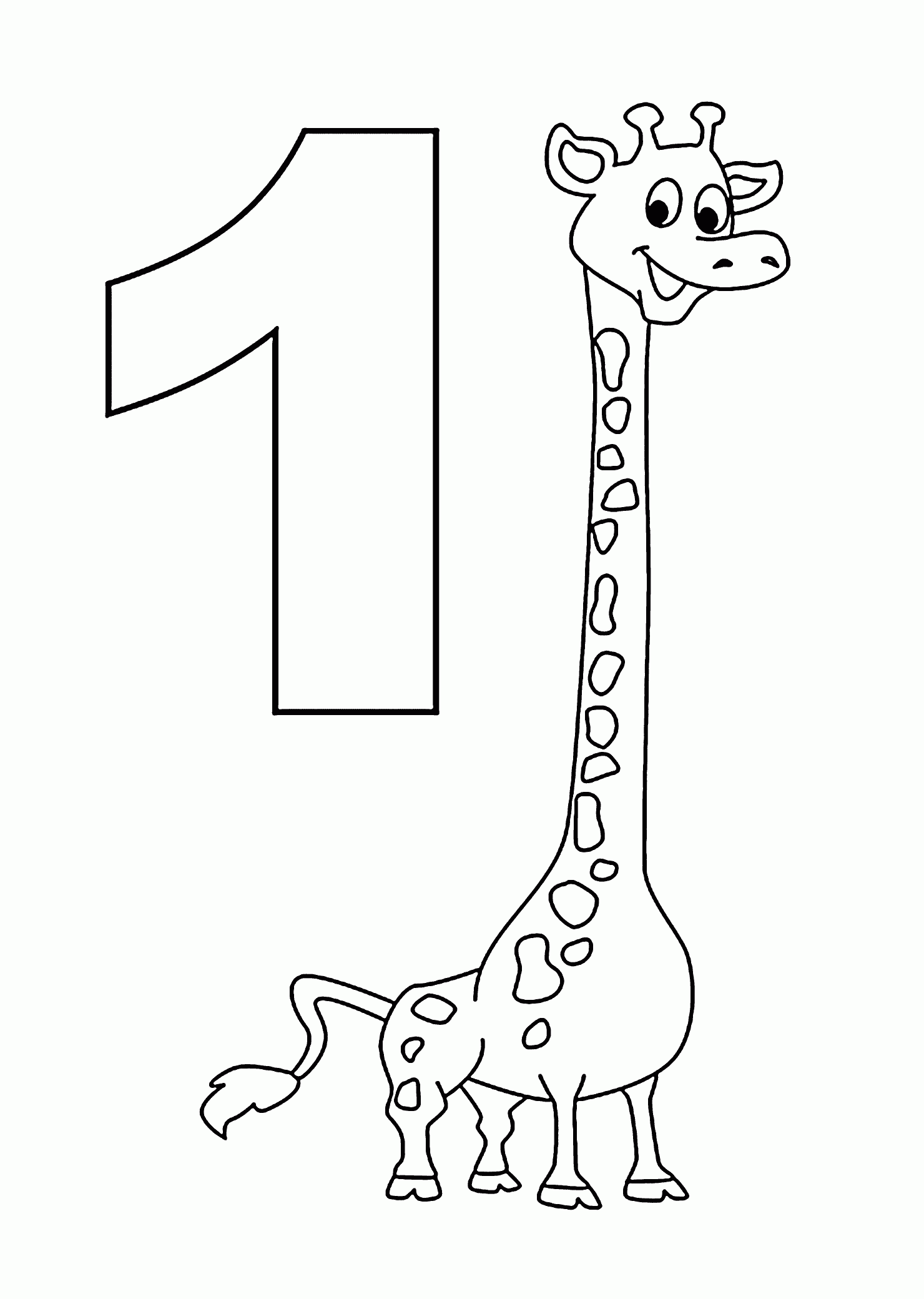 number 1 coloring page