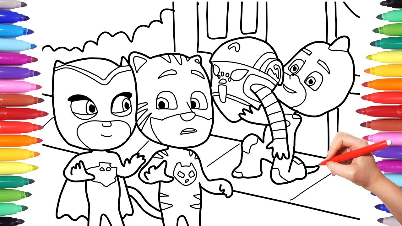 pj mask coloring page