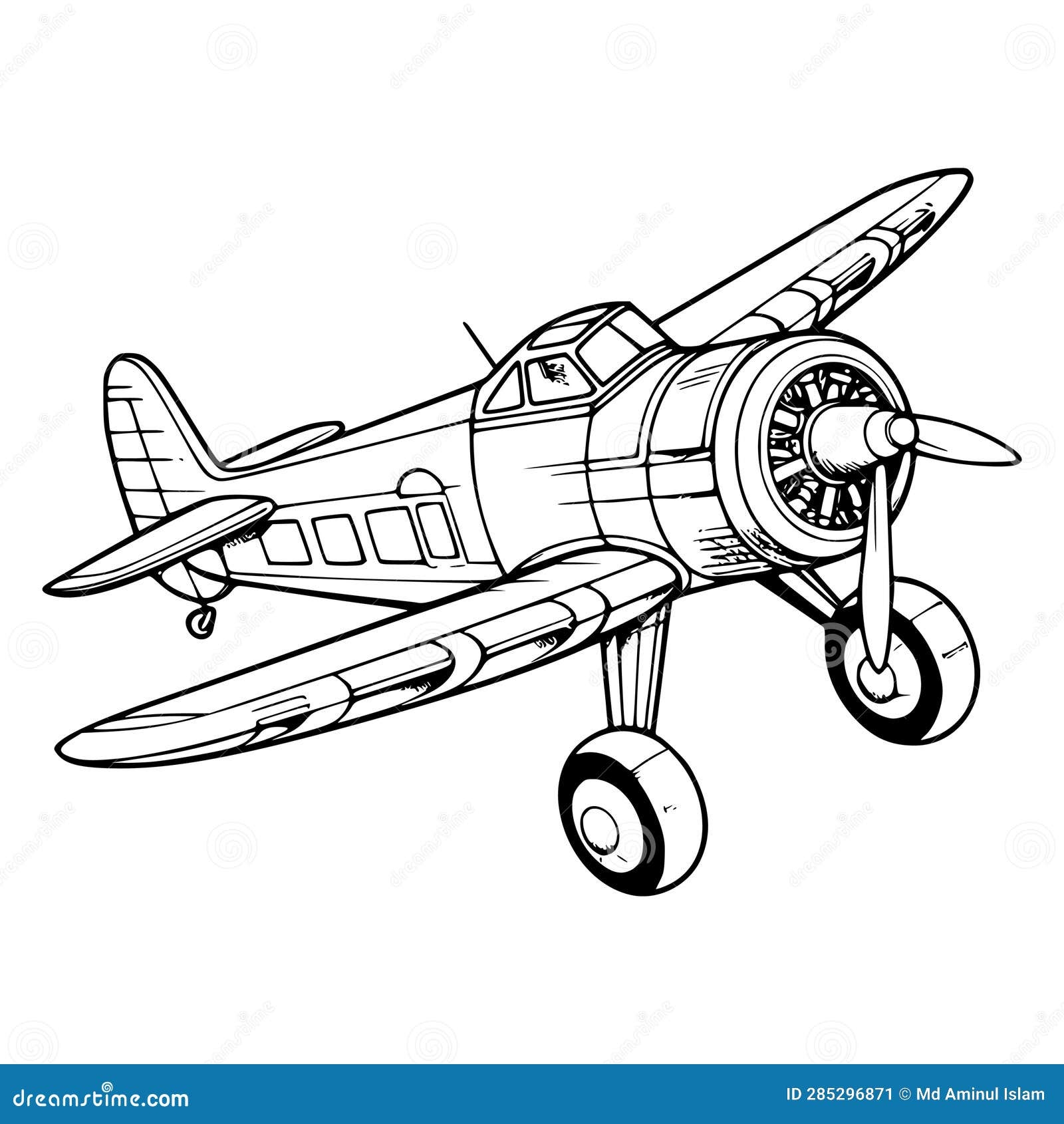 coloring page of an airplane