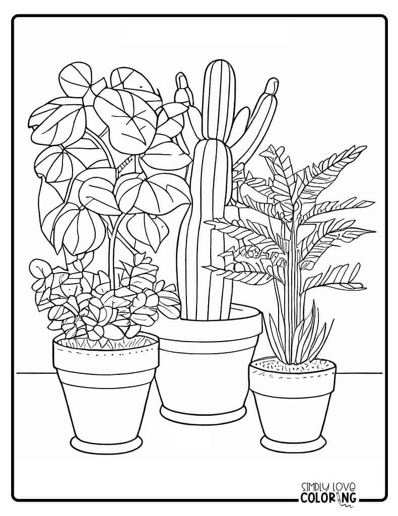 coloring pages for plants