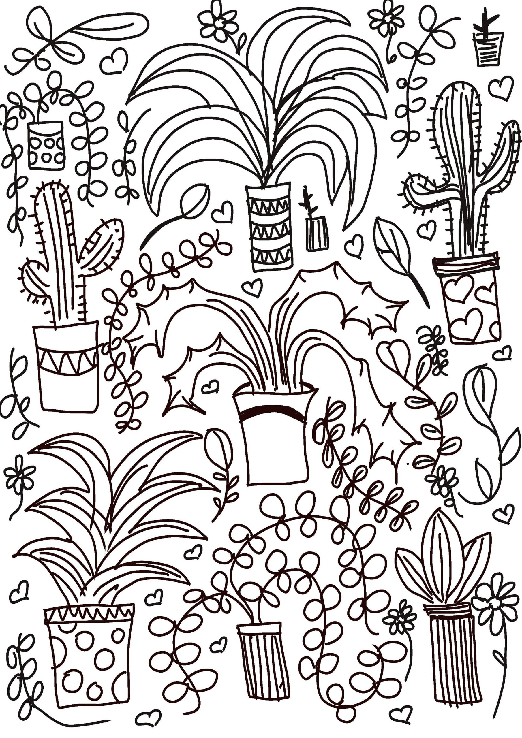 Plant Themed Digital Colouring In Sheet Etsy