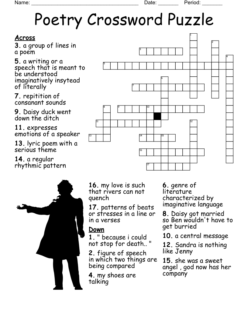 Poetic Parts Of Speech Crossword WordMint