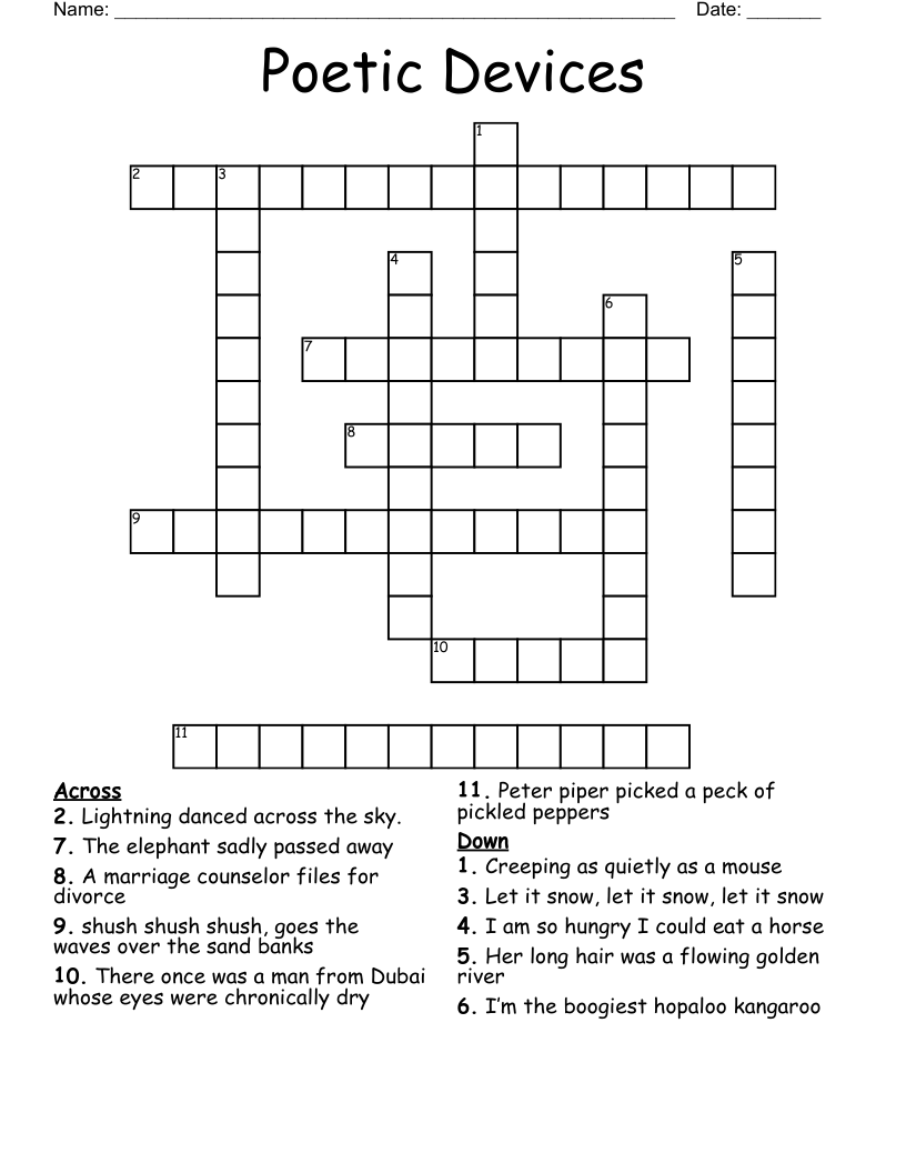 Poetic Time Crossword Clue