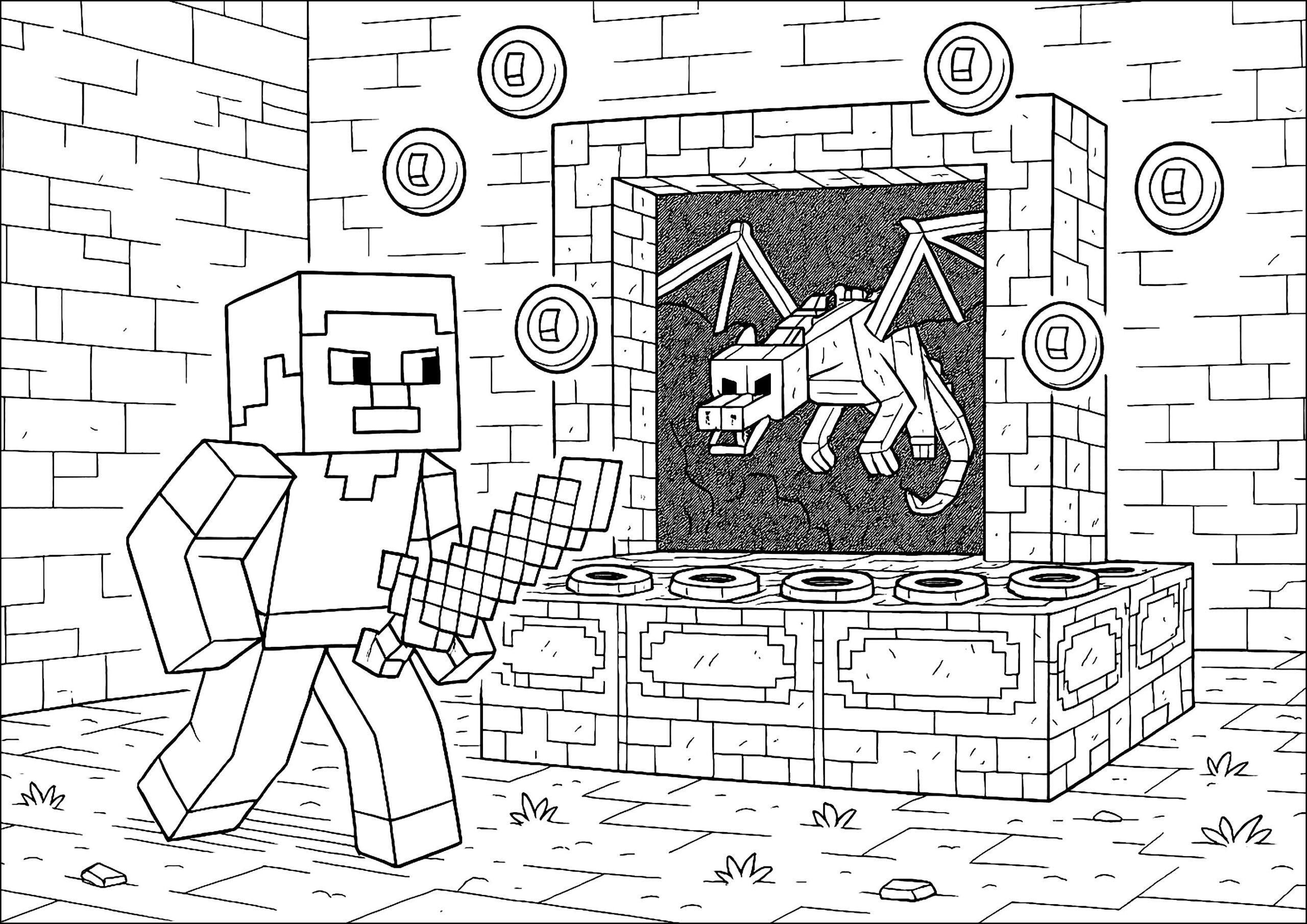 Portal To Another World Minecraft Coloring Pages