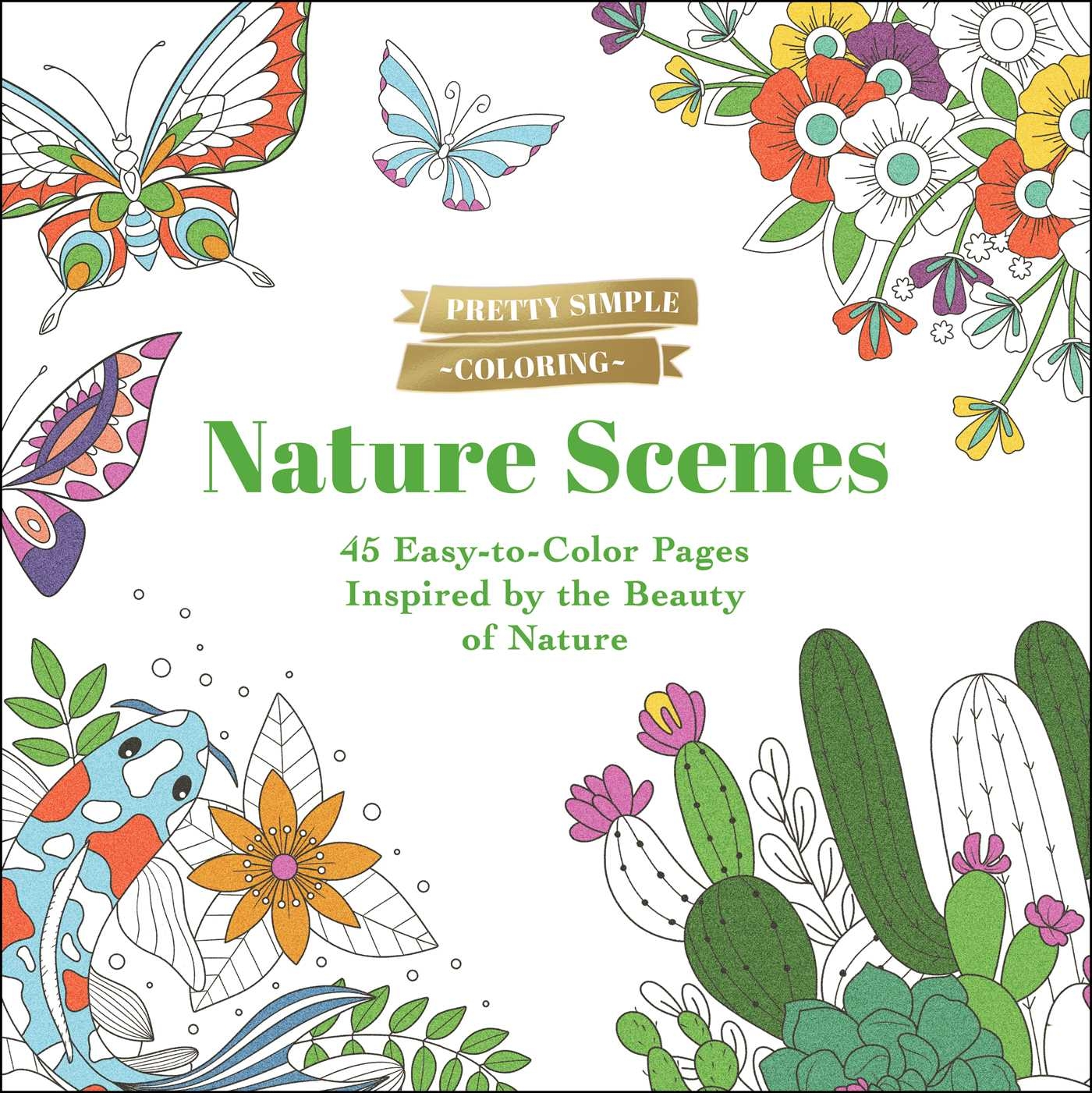 Pretty Simple Coloring Nature Scenes Book By Adams Media Official Publisher Page Simon Schuster