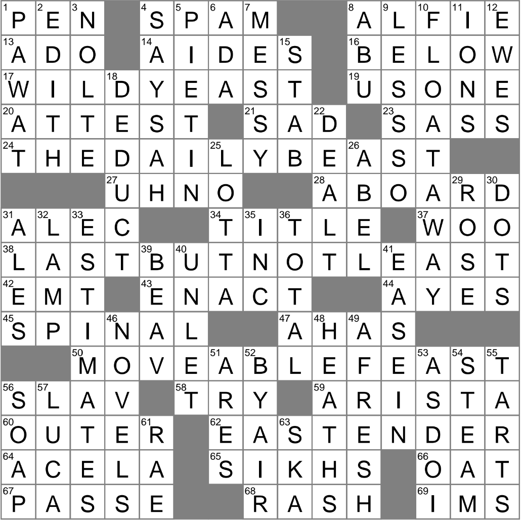 of the same crossword clue