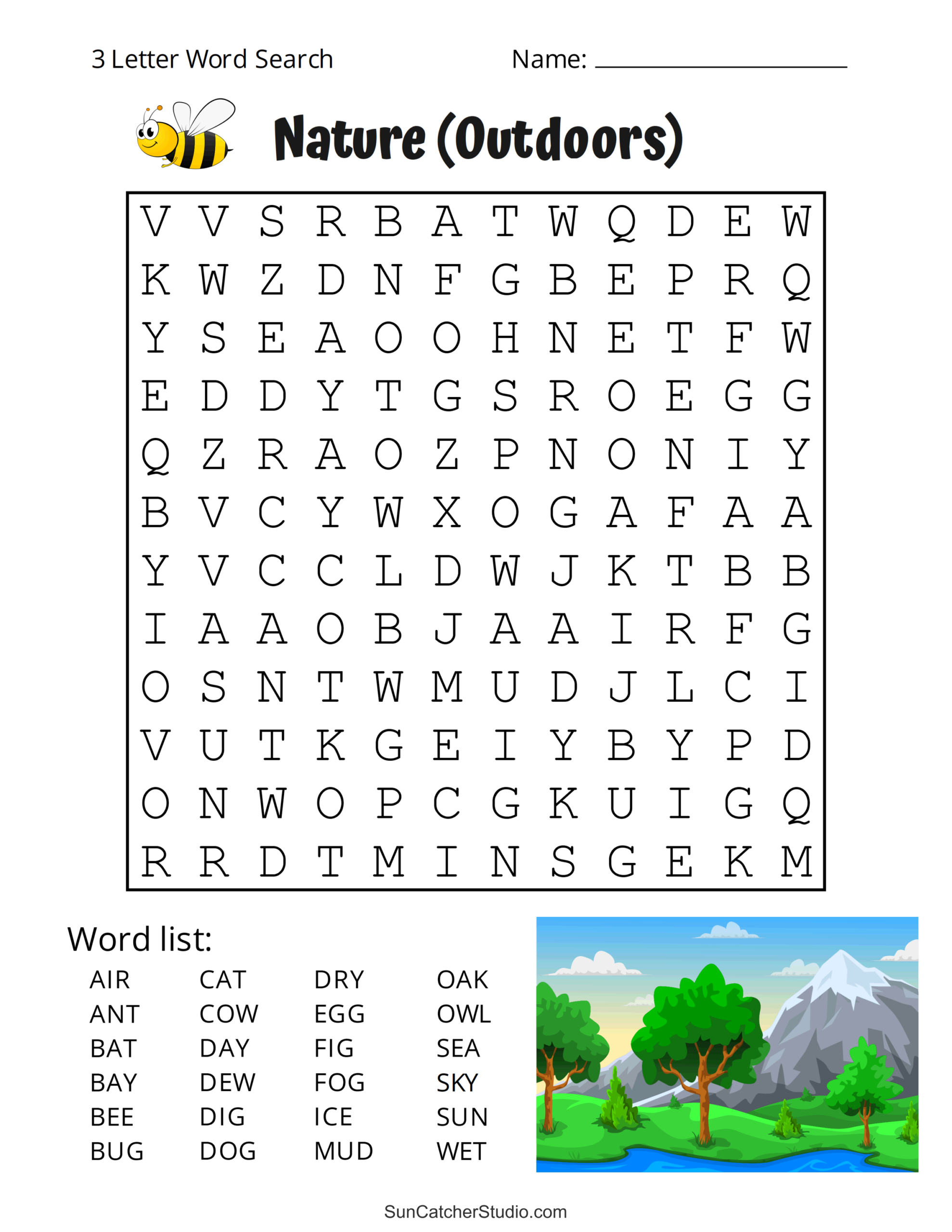 Printable 3 Letter Word Search Puzzles Word Find Free Printables Lettering SVG Files Tools Apps