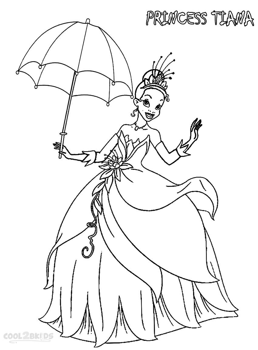 princess tiana coloring pages