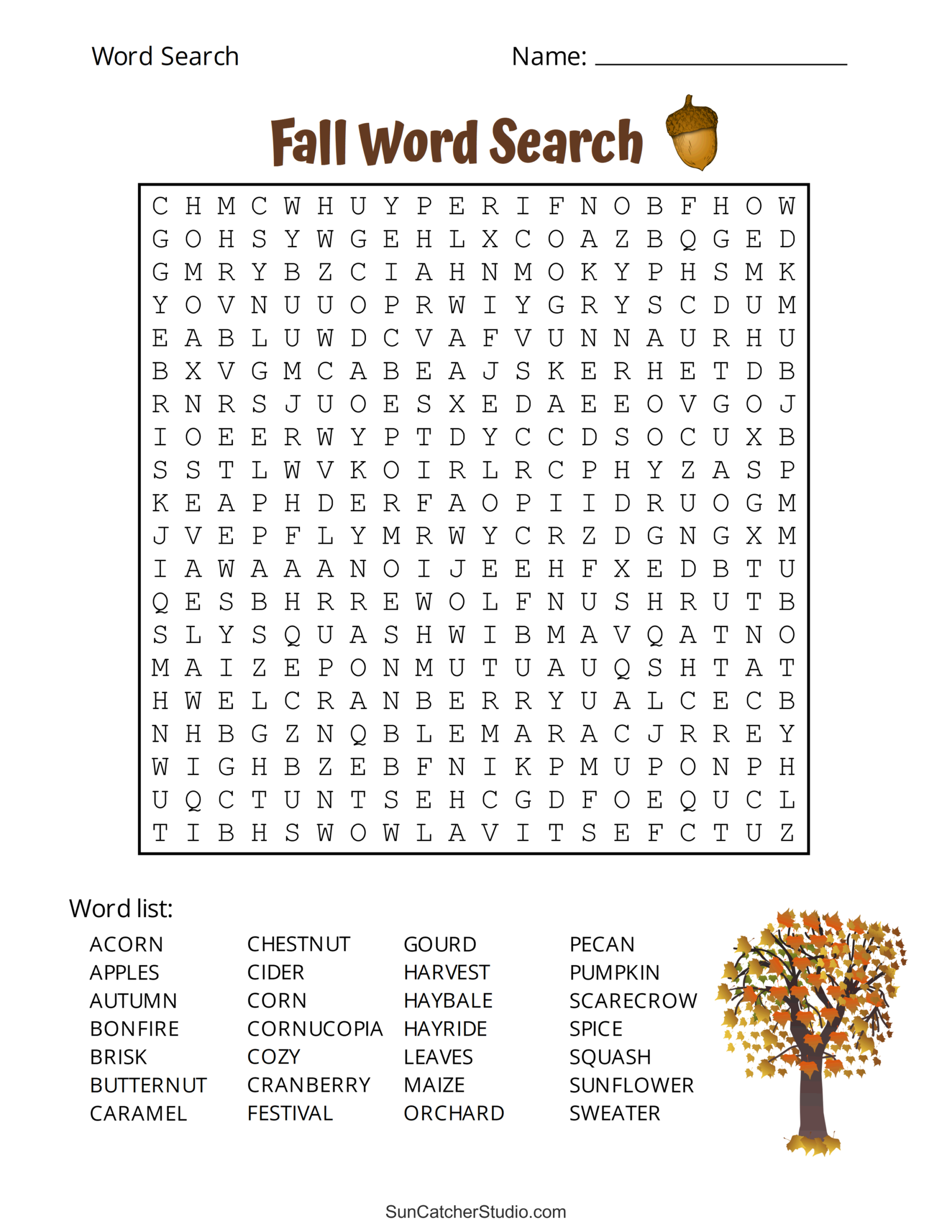 Printable Fall Word Search Puzzles Autumn Word Search Free Printables Lettering SVG Files Tools Apps