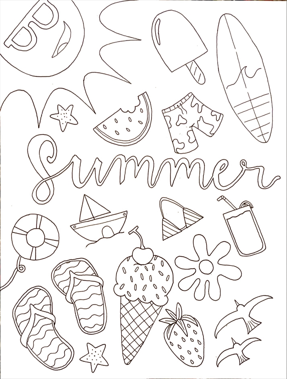 printable coloring pages summer