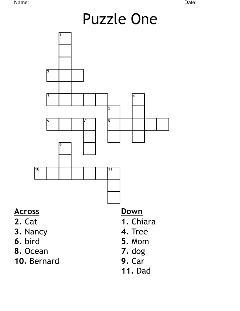 Puzzle One Crossword WordMint