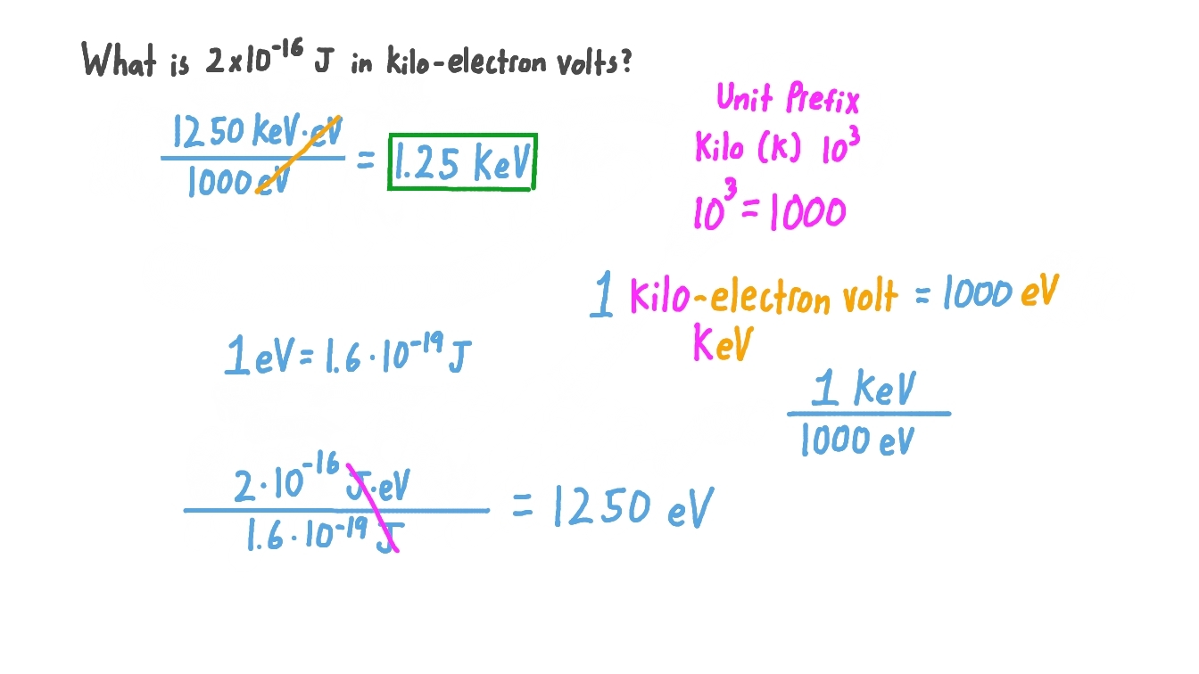 Question Video Converting Joules To Kilo Electron Volts Nagwa