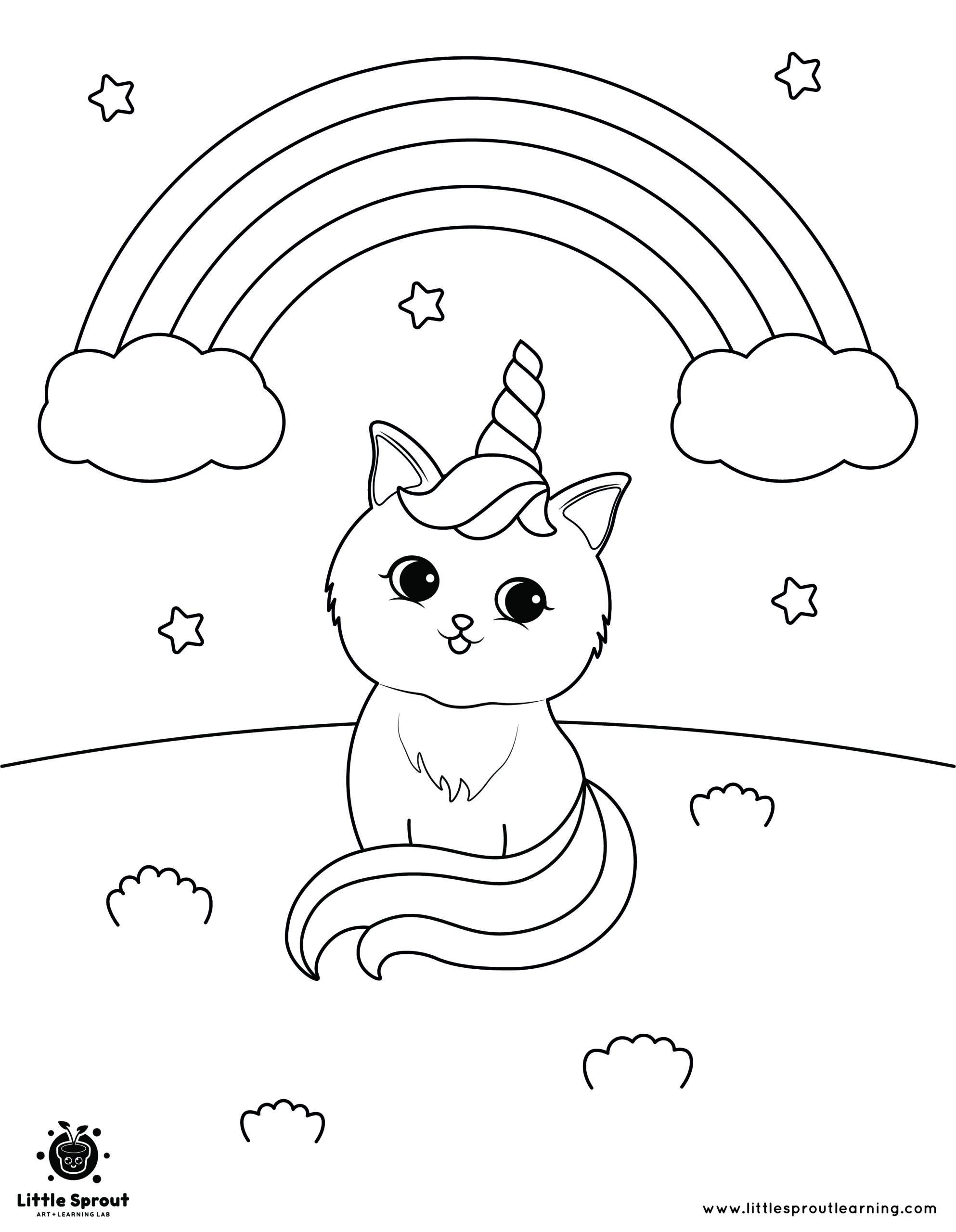unicorn and rainbow coloring pages