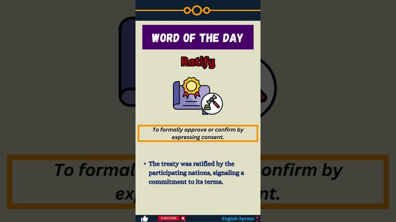 Ratify English Word Learn English English Vocabulary shorts learnenglish vocabulary YouTube