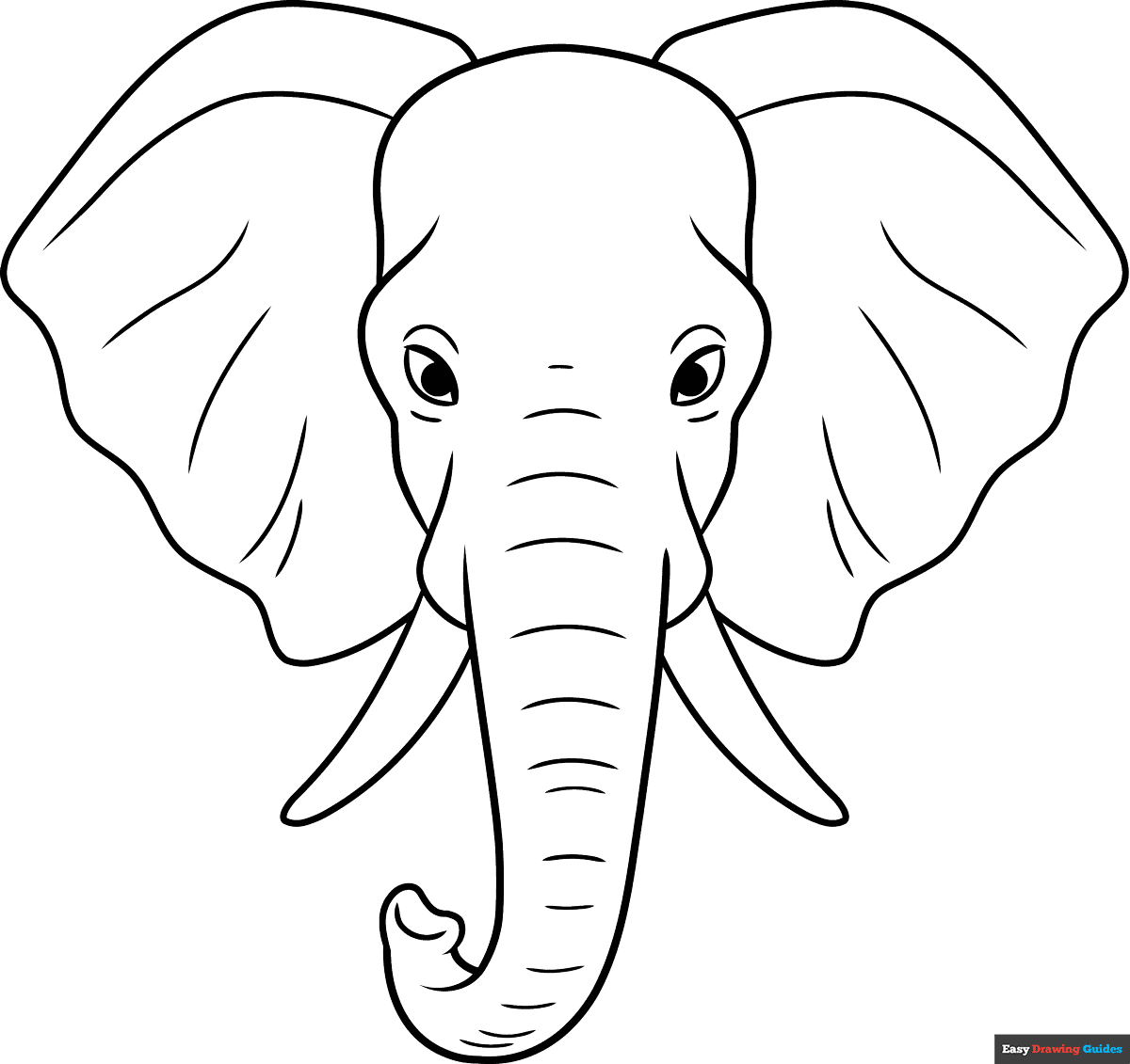 Realistic Elephant Head And Face Coloring Page Easy Drawing Guides