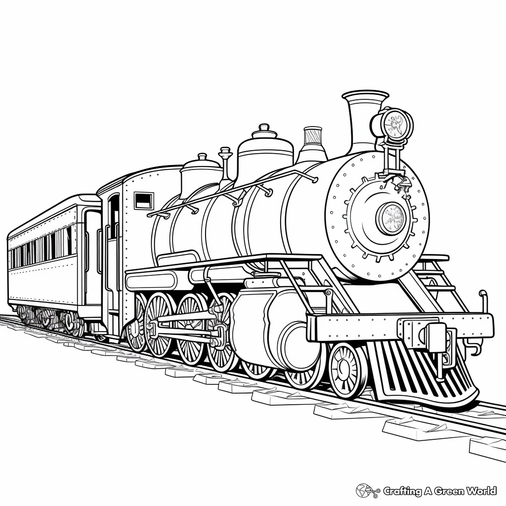 Realistic Train Coloring Pages Free Printable 