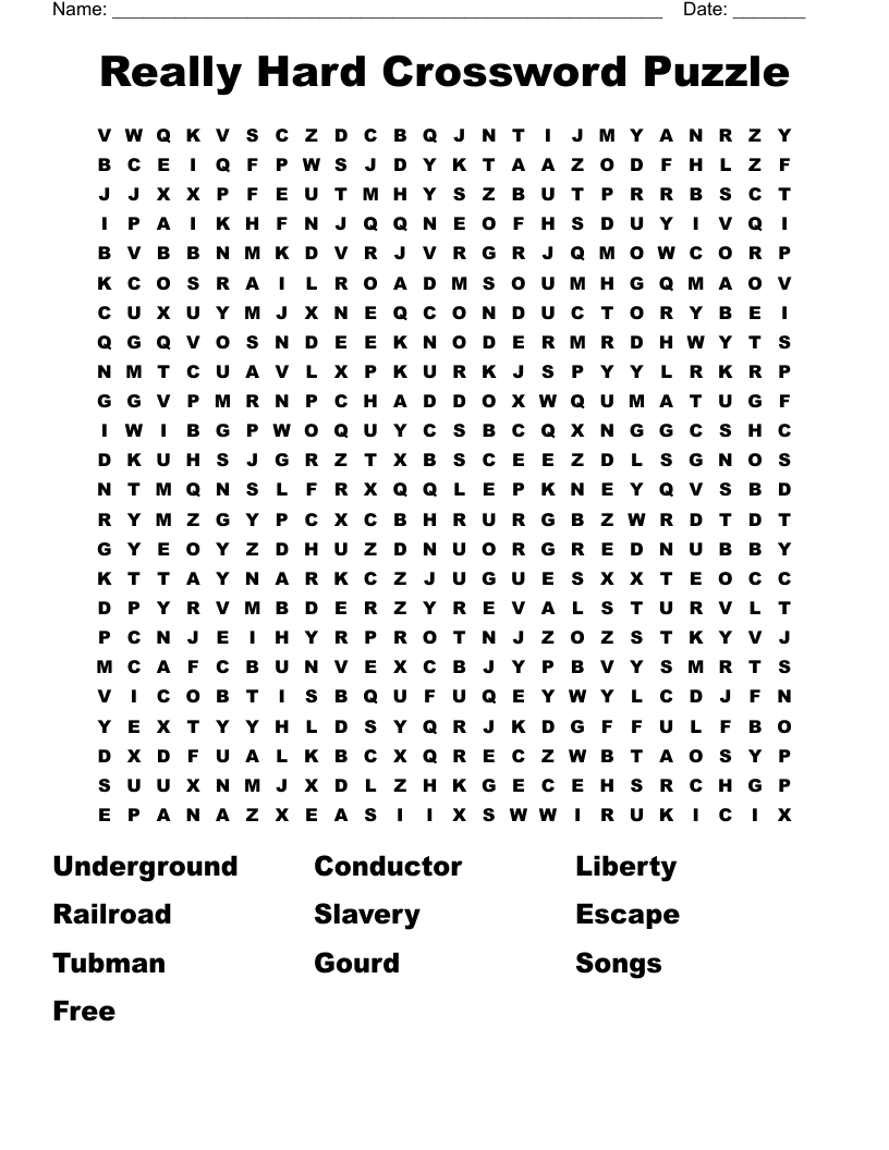 Really Hard Crossword Puzzle Word Search WordMint