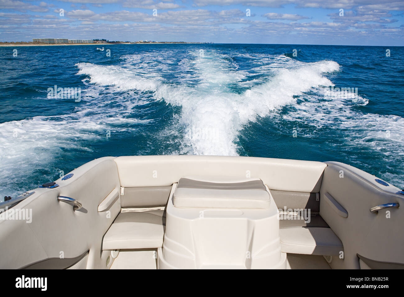 Rear View From A Moving Boat Stock Photo Alamy