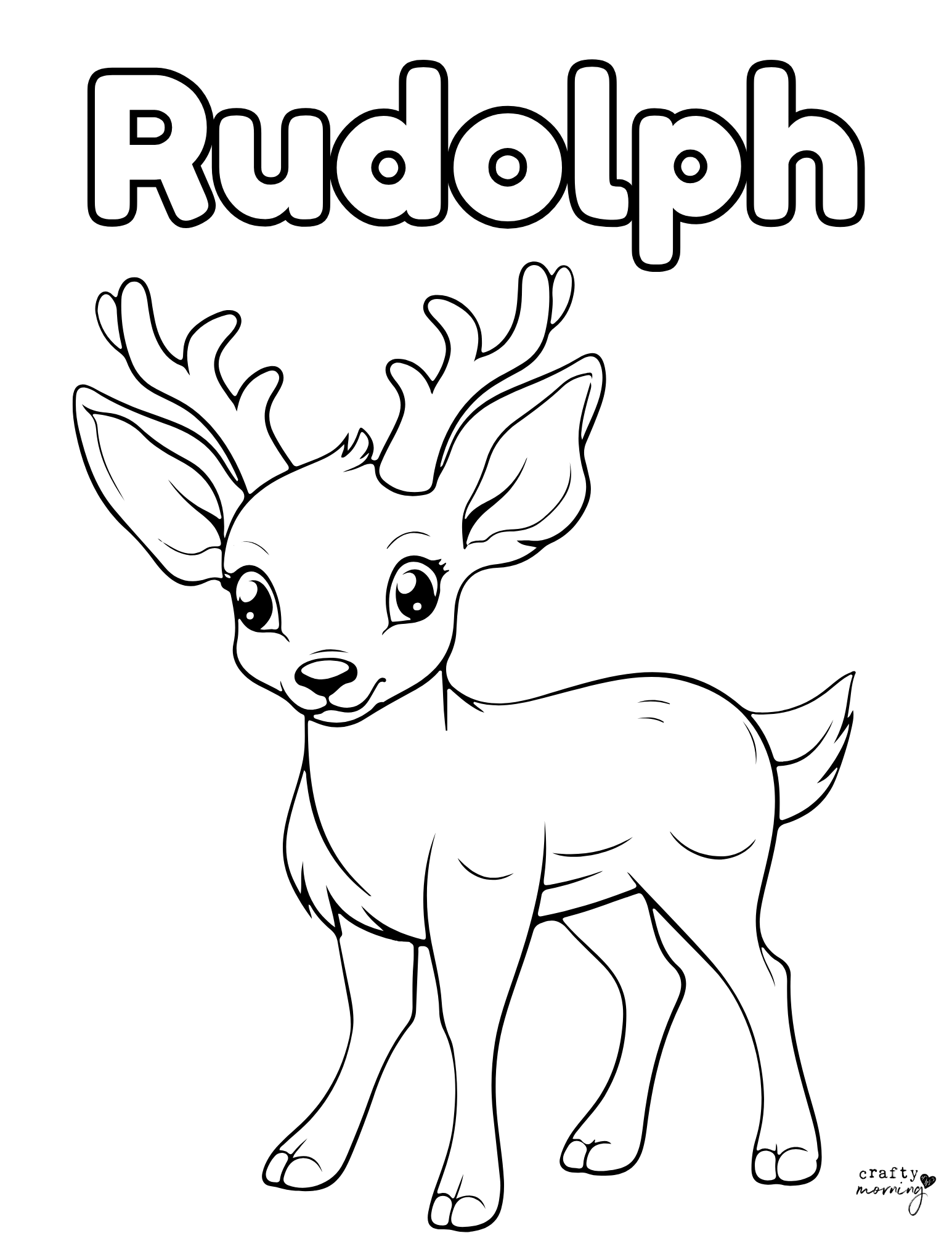 rudolph reindeer coloring page