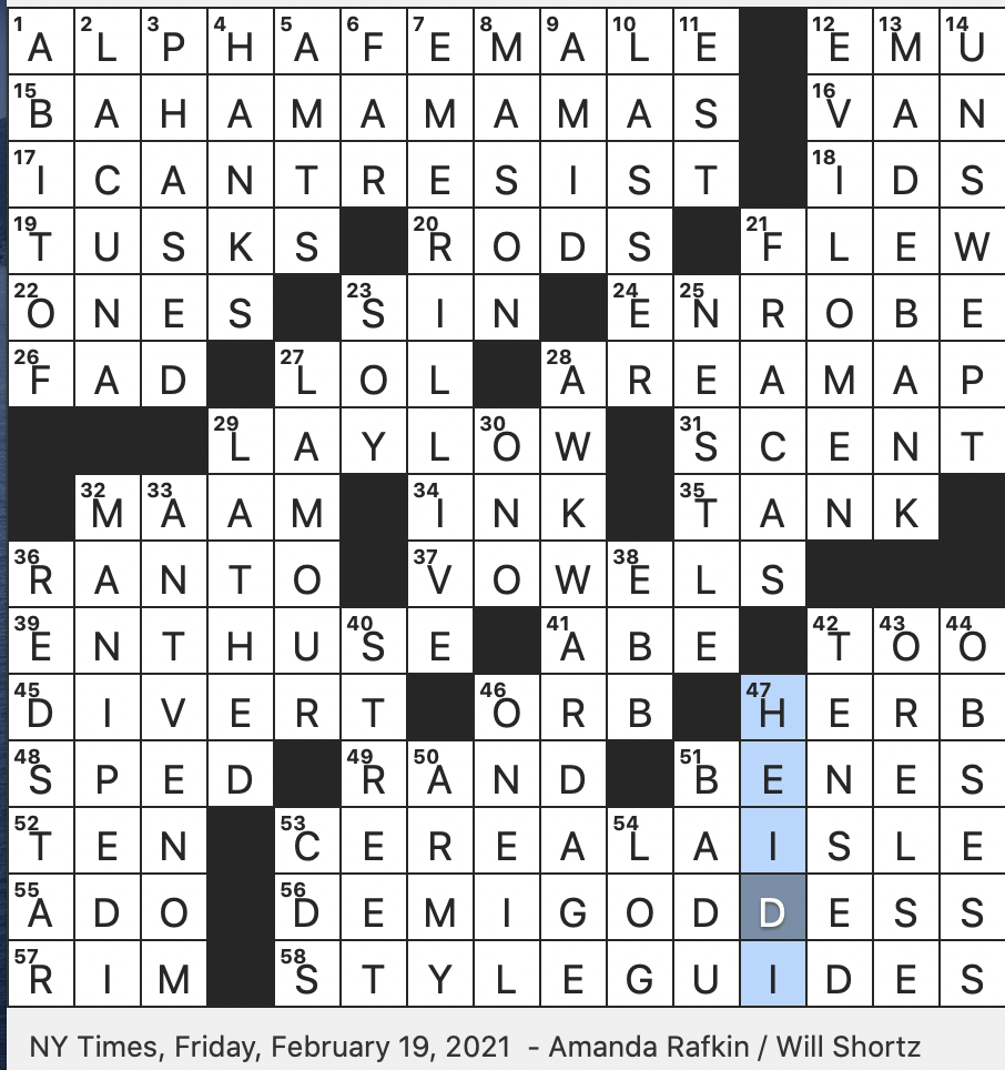Rex Parker Does The NYT Crossword Puzzle Complete Set In Musical Comedy FRI 2 19 21 Modern Lead in To Speak Short Pioneer In West Coast Hip hop Pal Of Seinfeld And